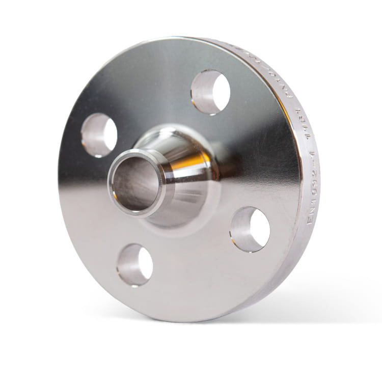 Brida forjada de cuello DN15 21,3 mm PN10/16/25/40 (EN1092-1/11B1) de acero inoxidable 1.4541 / 321